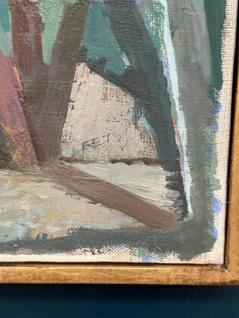 Original Swedish Oil on Canvas – “Forest” by Thure Lindskoog – Signed – Vintage & Framed – 44 × 32 cm (17.3" × 12.6")