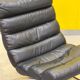 COR "Sinus" Chaise Longue Cantilever – Cuir Noir & Acier (1976)