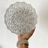 Vintage round molded glass ceiling light