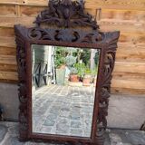 Carved wooden mirror - beveled ice - early twentieth century