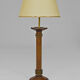 Pair of art deco lamps in wood and patinated bronze around 1930