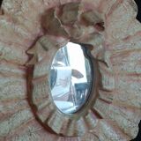 Painted oval plaster mirror