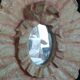 Oval painted plaster mirror