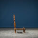 African Carved Wood & Rawhide Side Chair, 19th Century