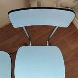 4 chaises en Formica bleues