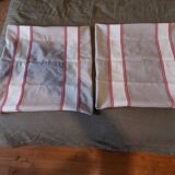 4 armchairs and a coffee table made of rattan and bamboo wood, vintage.