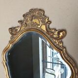 Golden wall mirror with gold leaf Deknudt - beveled ice - Louis XV style