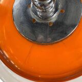 Lampe suspendue vintage blanche et orange space age UFO / lustre