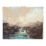 Painting "Mountain Torrent", Oil on canvas