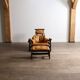Jangada lounge chair with ottoman in cognac leather by Jean Gillon, Brazil, 1960s