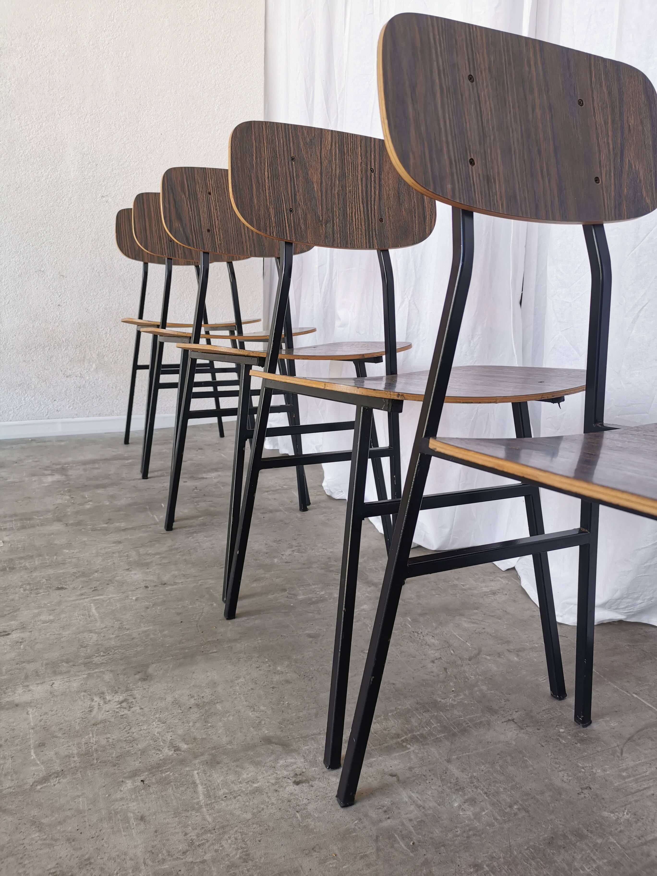 Chaises d'école industrielles vintage - STOL Kamnik - Yougoslavie des années 70 - Lot de 6