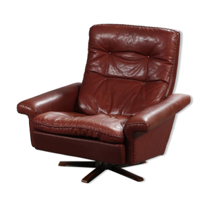 fauteuil danois Georg Thams en cuir marron