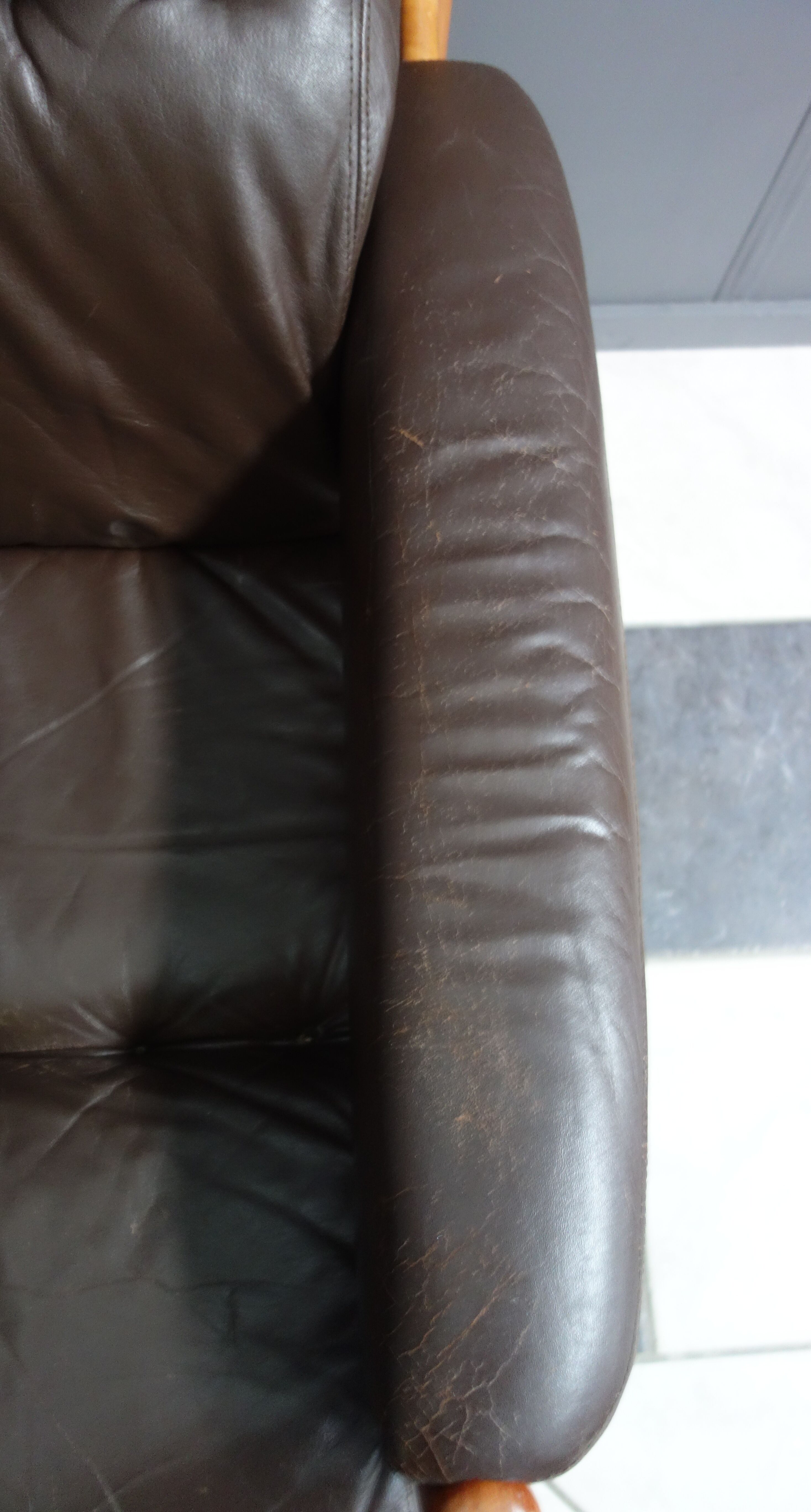 Brown Leather armchair 1970s