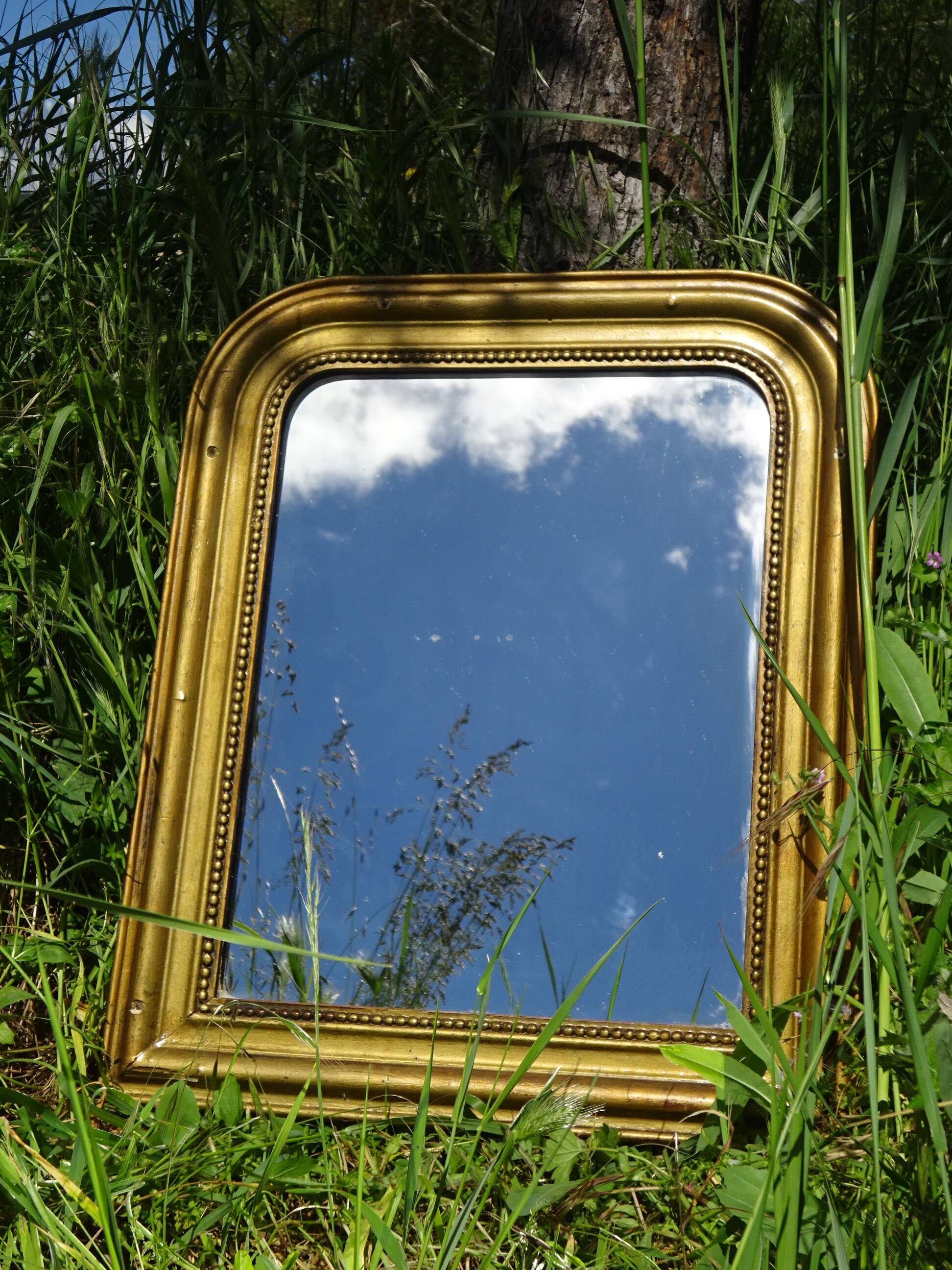 Louis Philippe style gilt mirror 54x45cm
