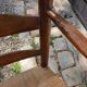 Fauteuil campagne en bois et paille début 20eme