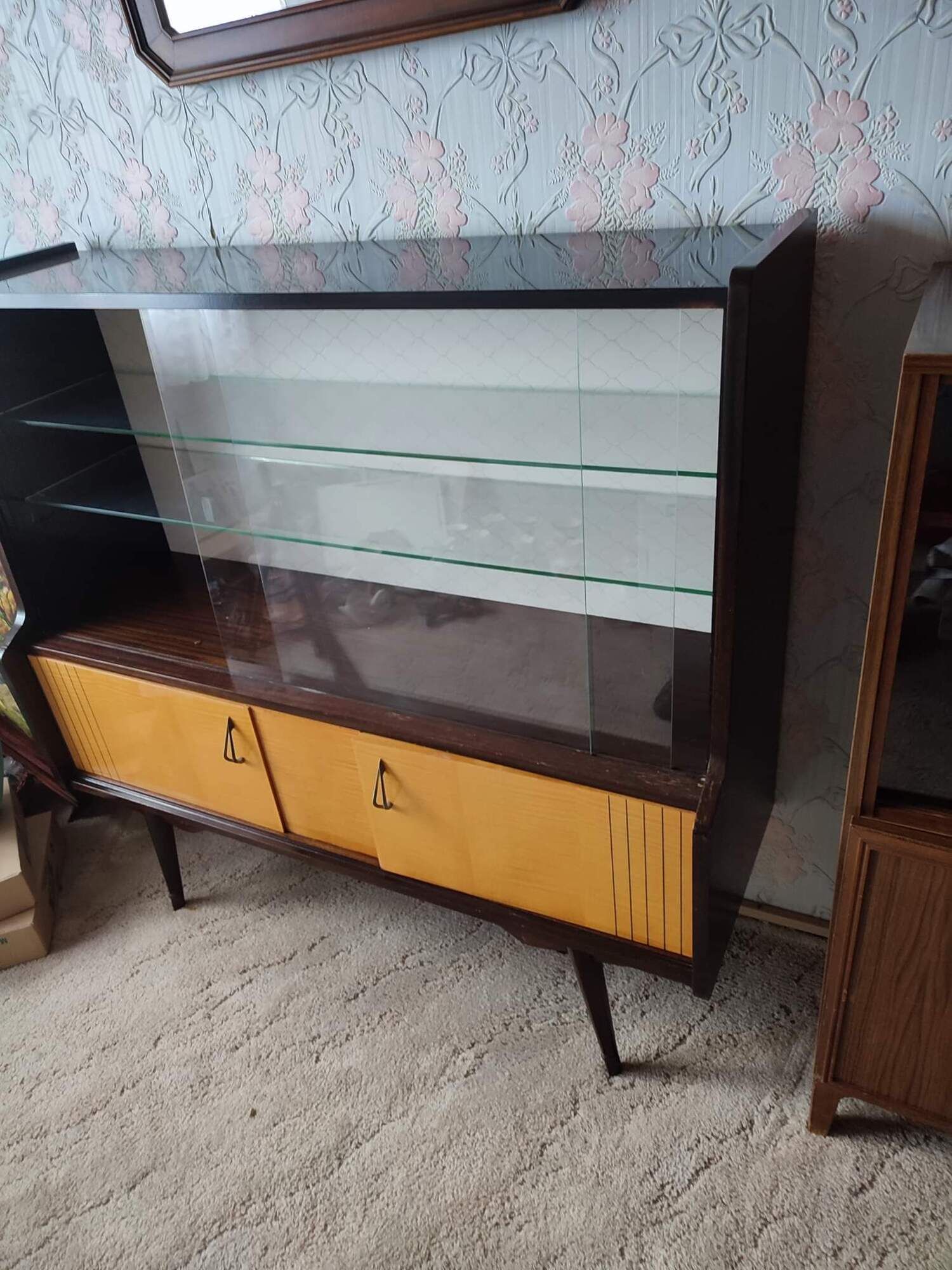 Old showcase buffet furniture vintage scandinavian wood