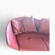 de Sede DS-102 red leather sofa with 3 stools
