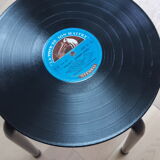 Renovated school stool with vinyl