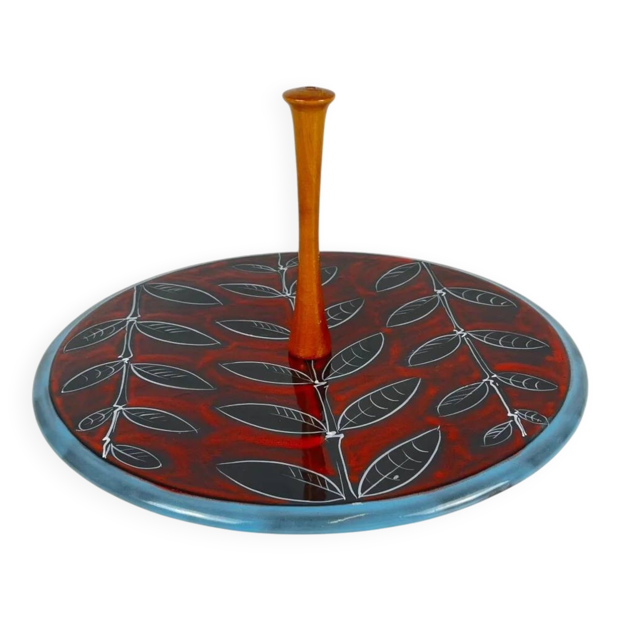 Italian ceramic tray with handle, 1960