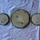 Set of 3 Vallauris trivets – Green glazed ceramic – Years