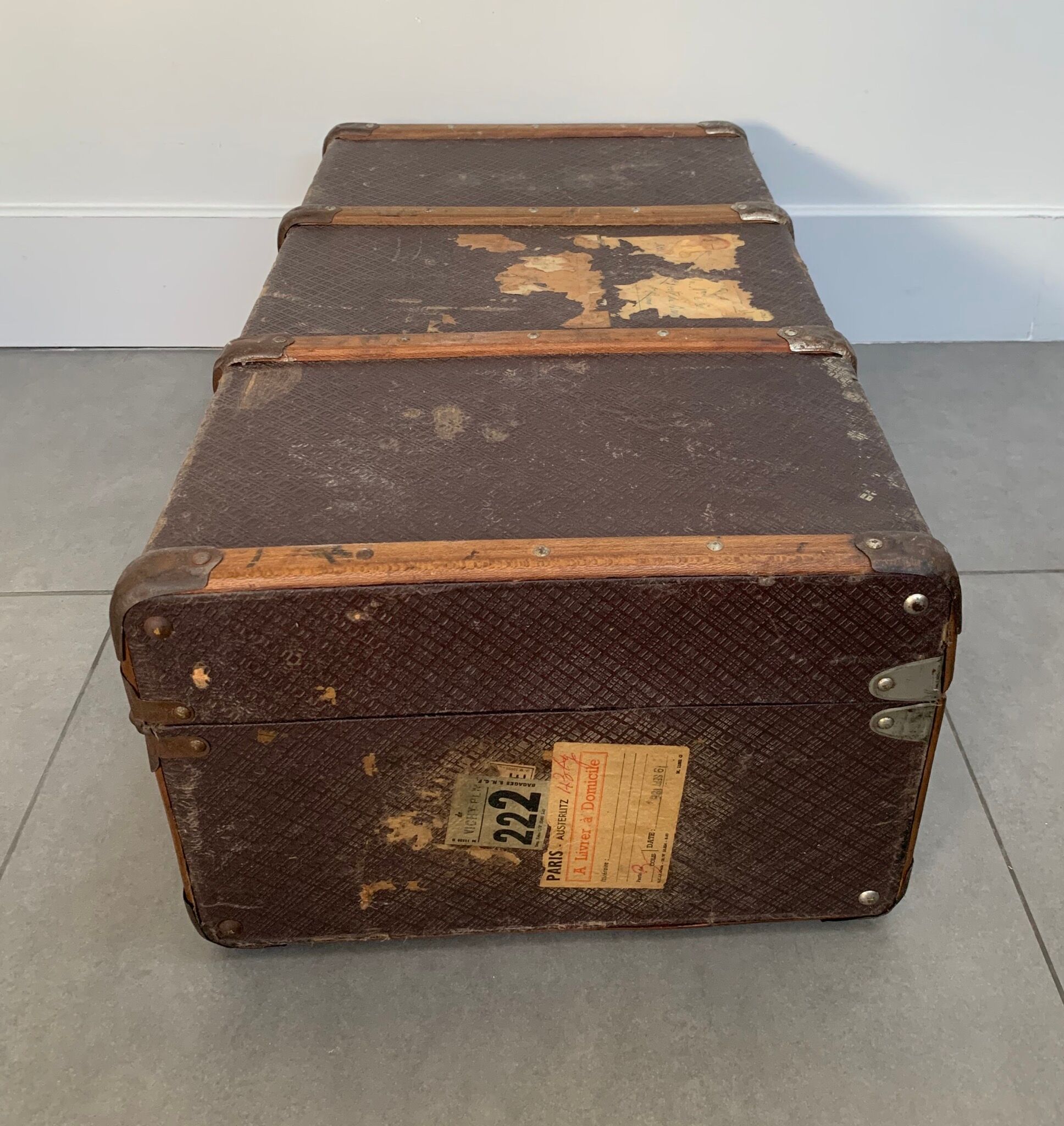Valise en bois ancienne vintage