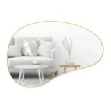 Pear mirror in golden brass 100% handmade