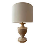 Beige glazed ceramic lamp from the 80s