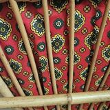 Vintage rattan chair with red fabric – 1960s/70s