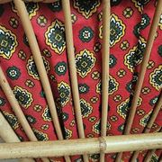 Vintage rattan chair with red fabric – 1960s/70s