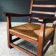 Rustic Oak & Rush Armchair, France, 1930s