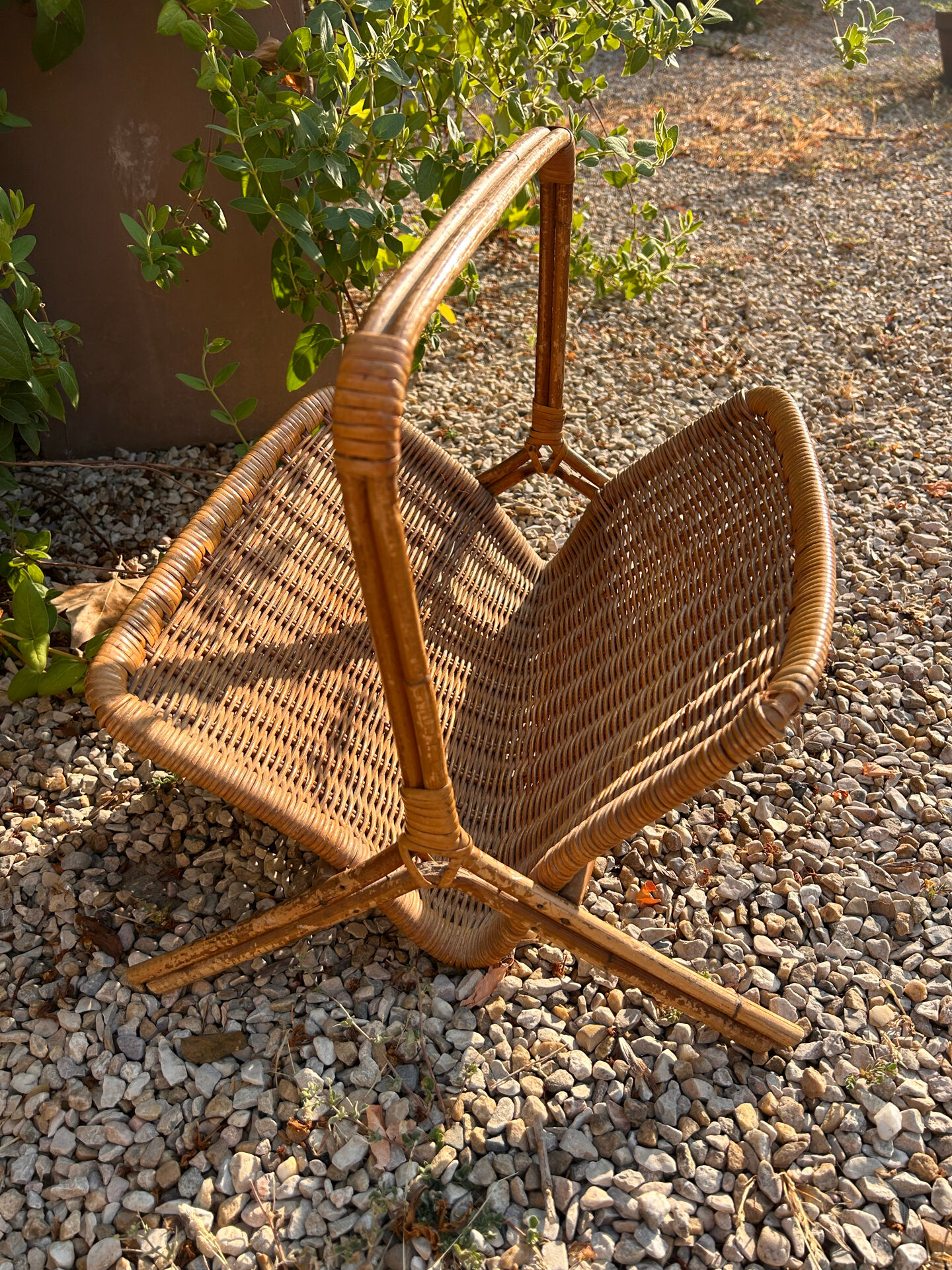 Rattan magazine rack