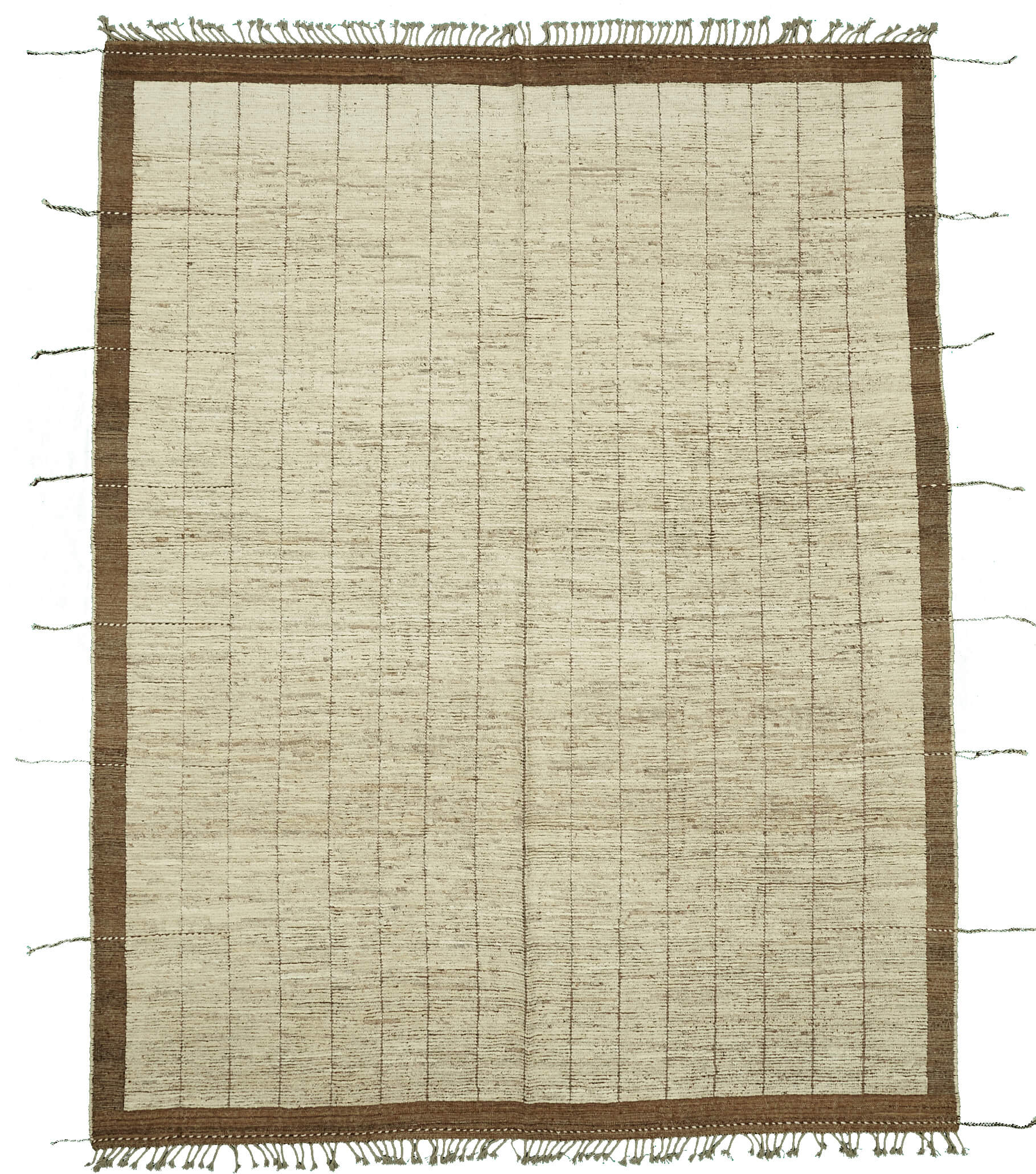 Hand-Knotted Tribal Unique 285 cm x 365 cm Beige Wool Carpet