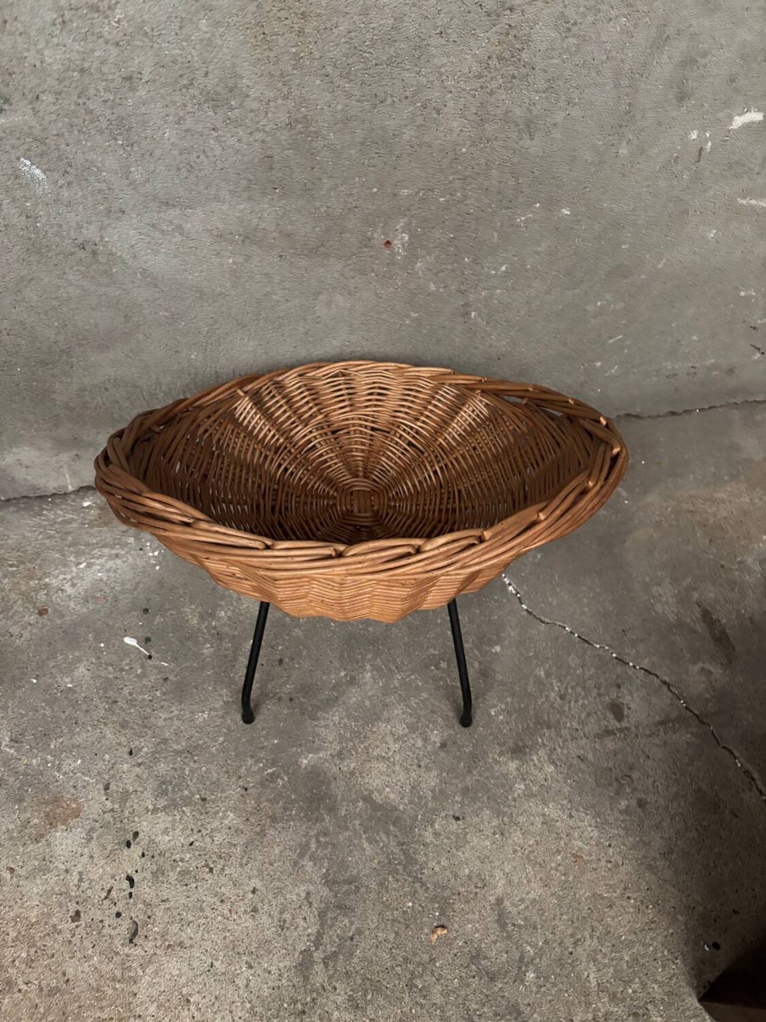Vintage designer wicker children's armchair