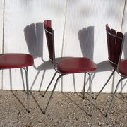Set of 5 chairs the lag Soudexvinyl 1970 in leatherette Burgundy