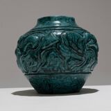 Vase pansu en grès émaillé, 1930s
