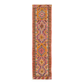 Turkish Handwoven Vintage Herki Kilim 94 cm x 346 cm