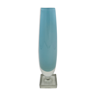 Sky blue opaline vase