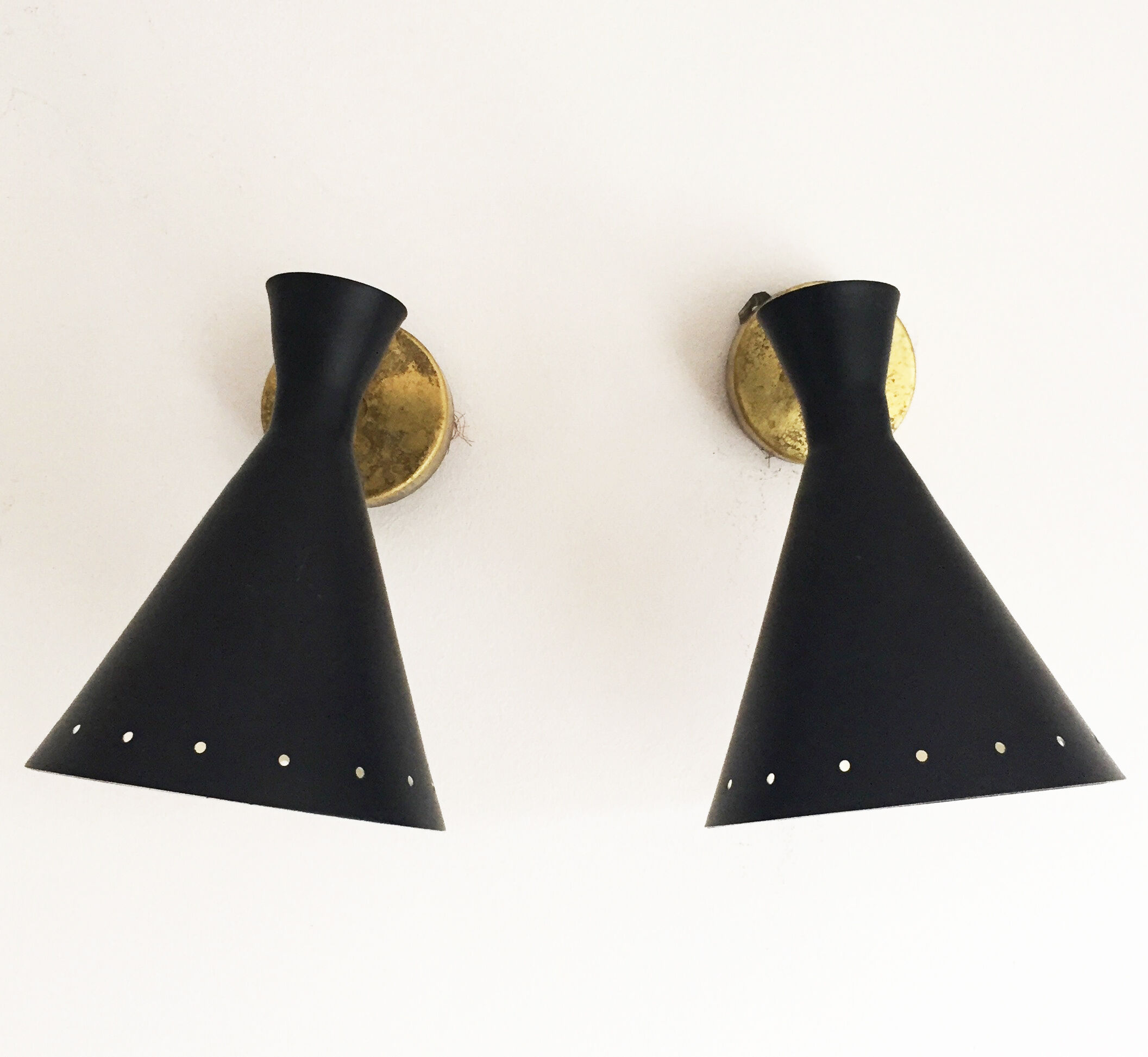 Pair of Italian design wall lamps 1950