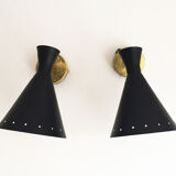 Pair of Italian design wall lamps 1950