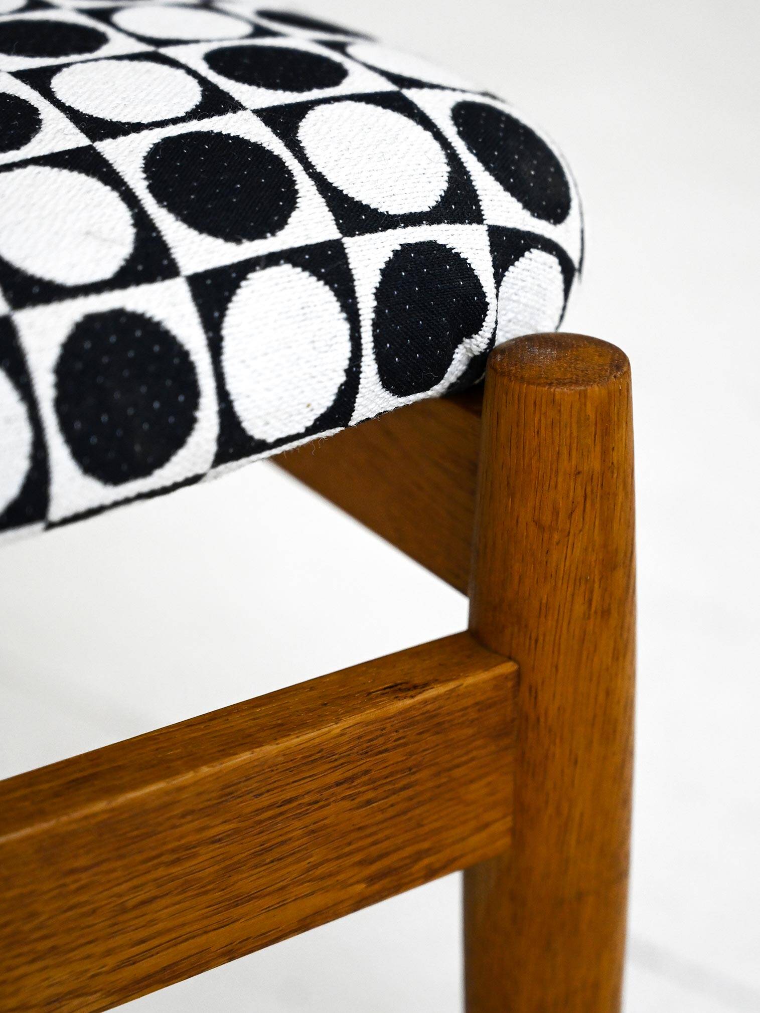 Vintage stool with original fabric