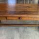 Rustic farmhouse antique coffee table made of solid oak with 1 drawer 50.