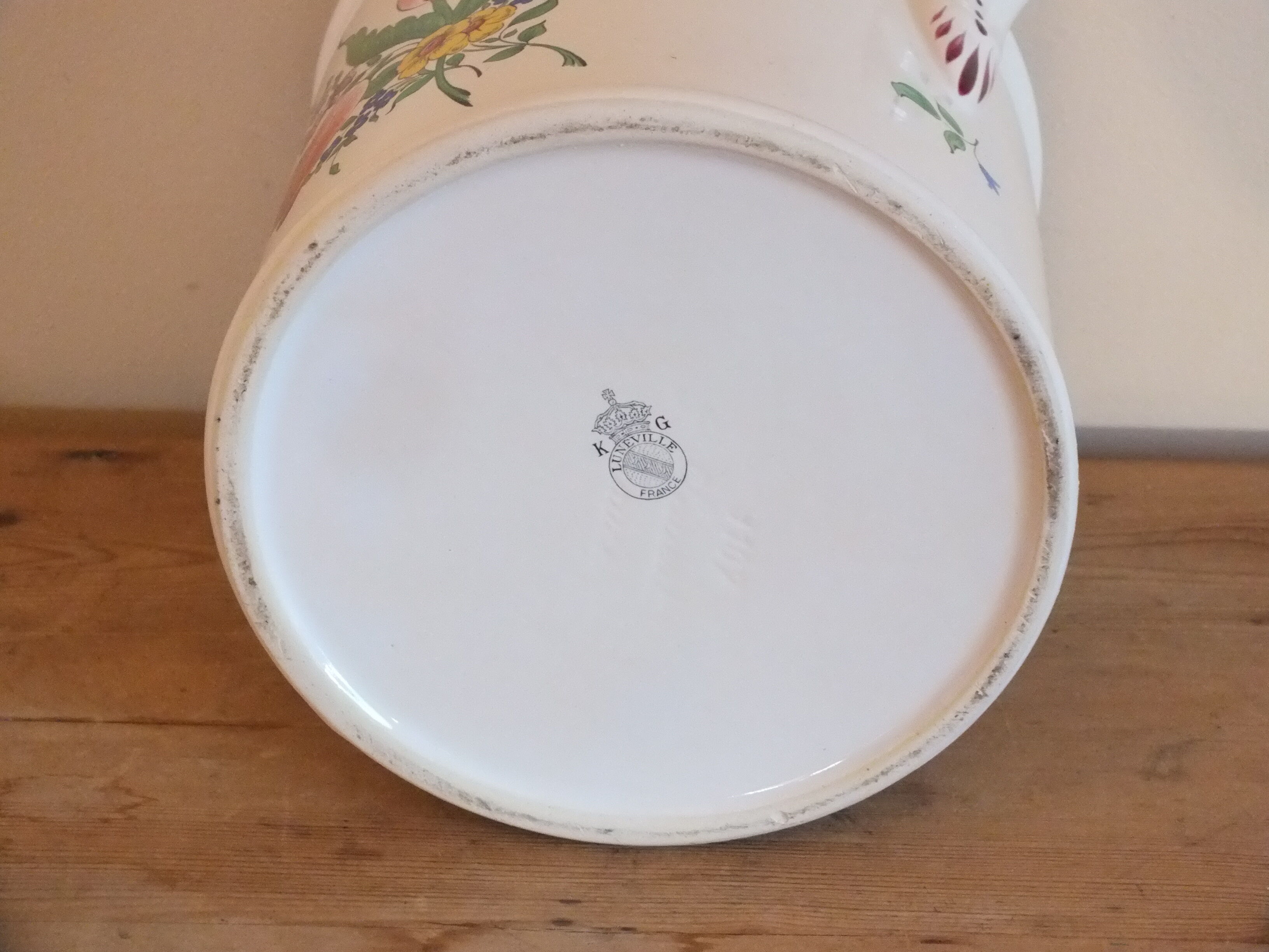 Covered earthenware pot of St Clement KG Lunéville decoration Street lamp