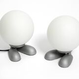 Pair of 1990s table lamps with a cast aluminum base by Sompex