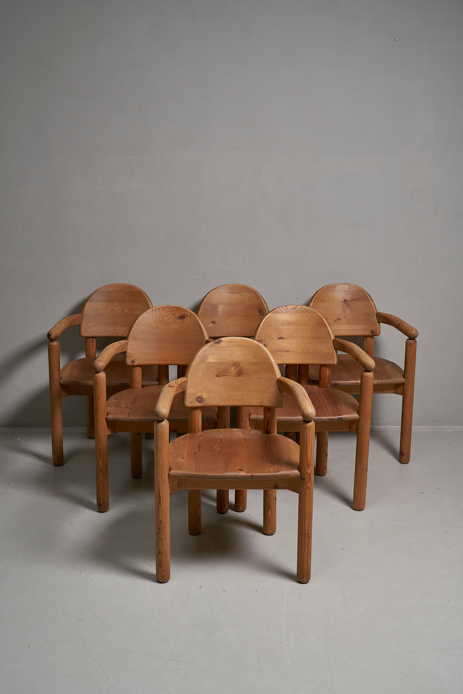6 pine chairs by rainer daumiller for hirtshals savvaerk a/s, denmark, 1970s