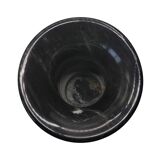 Vintage 1970s Italian Black Marble Vase – Natural Ochre Veining Accent