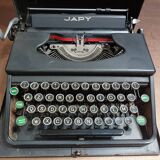 Machine a écrire portative Japy métal Noir Mat années 1950