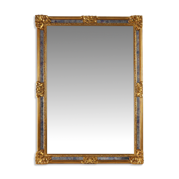 Miroir de style baroque du 20e siècle par Deknudt en résine dorée, Belgique
