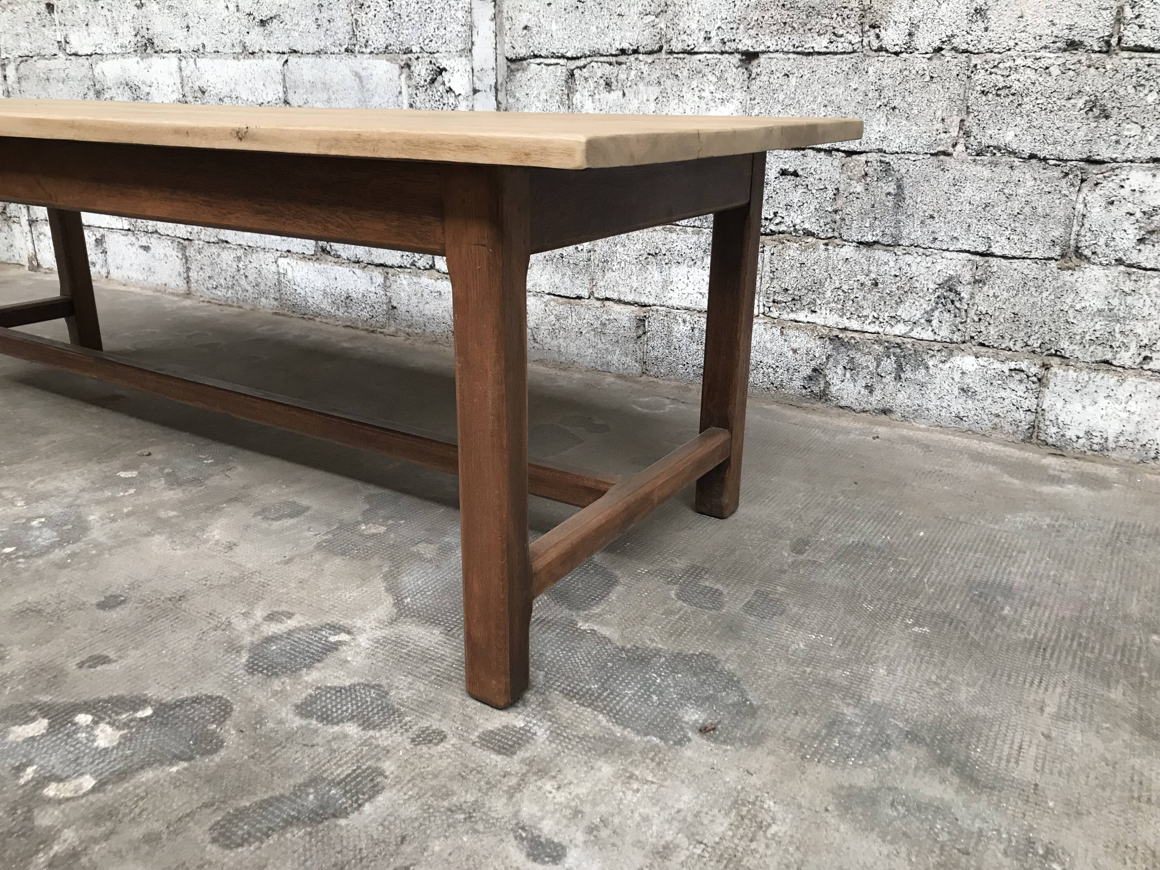 Old oak farm table industrial vintage early twentieth