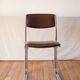 Office chair in brown skai and chrome tubular legs design 1970