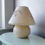 Lampe de table de champignon de verre de verre super belle 70s